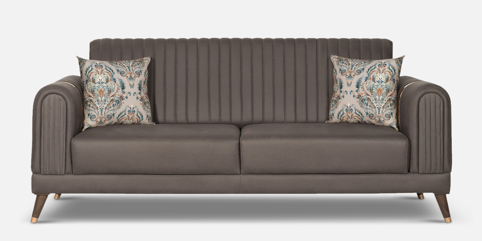 Imperial Fabric 3 Seater Sofa in Stone Grey Colour Imperial Fabric 3 Seater Sofa in Stone Grey Colour