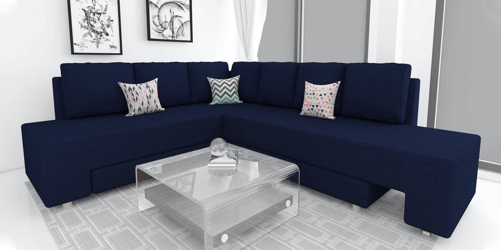 Navy Blue L Shaped Sofa sites.unimi.it