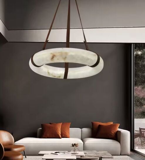 Imitated Marble Tricolor Ring Chandelier