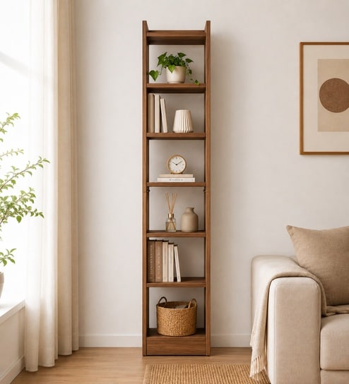Imperial Nest Signature Collection Premium Book Shelf In Noce Walnut Natural Finish