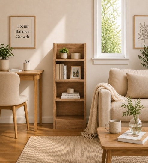 Imperial Nest Signature Collection Premium Book Shelf In Noce Walnut Natural Finish