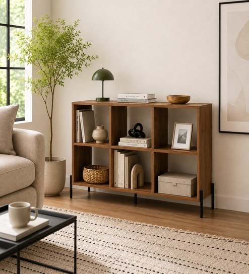 Imperial Nest Signature Collection Premium Book Shelf In Noce Walnut Natural Finish