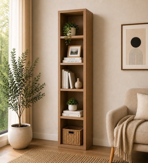 Imperial Nest Signature Collection Premium Book Shelf In Noce Walnut Natural Finish