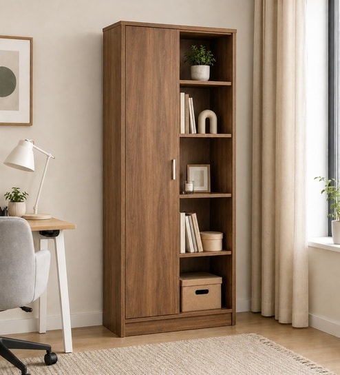 Imperial Nest Signature Collection Premium Book Shelf In Noce Walnut Natural Finish