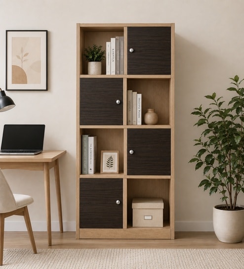 Imperial Nest Signature Collection Premium Book Shelf In Noce Walnut Natural Finish