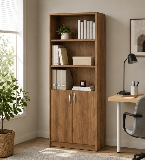 Imperial Nest Signature Collection Premium Book Shelf In Noce Walnut Natural Finish