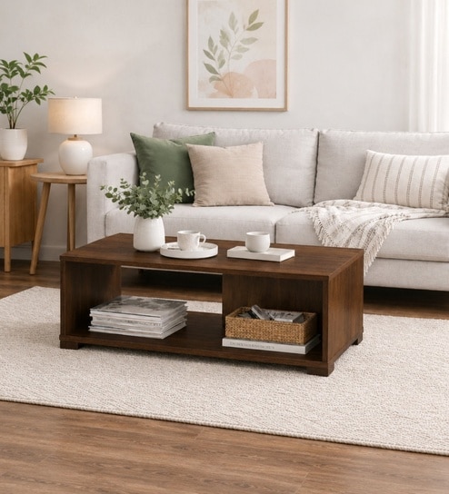 Imperial Nest Signature Collection Premium Designer Centre Table In Noce Walnut Natural Finish