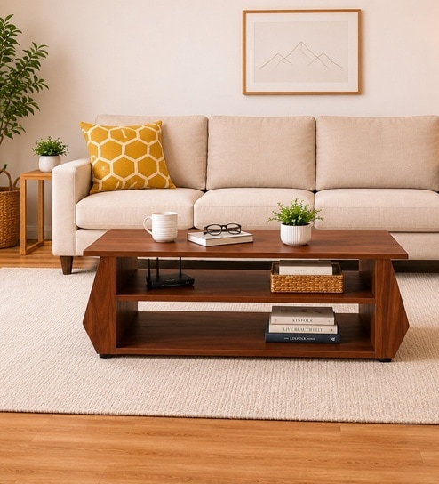 Imperial Nest Signature Collection Premium Designer Centre Table In Noce Walnut Natural Finish