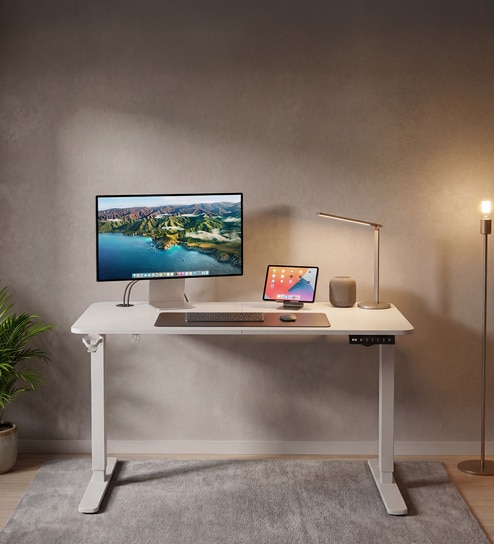 Imperium Neo Smart Height Adjustable Table In White Color