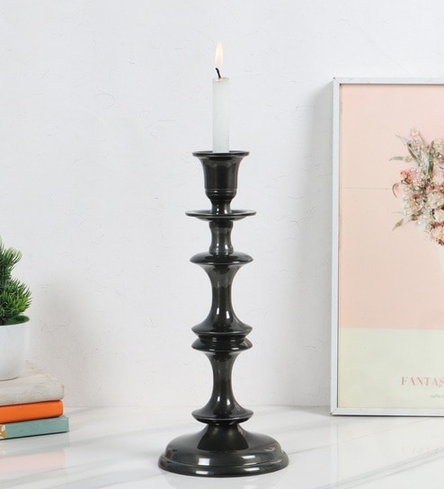 Imperium Solo Tall Black  Candle Holder
