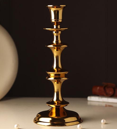 Imperium Solo Tall Gold Candle Holder