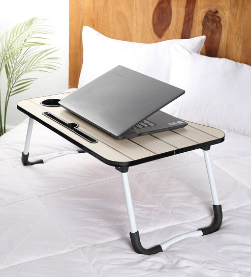 Buy Portable Folding Multipurpose Laptop Cum Study Table In Cream