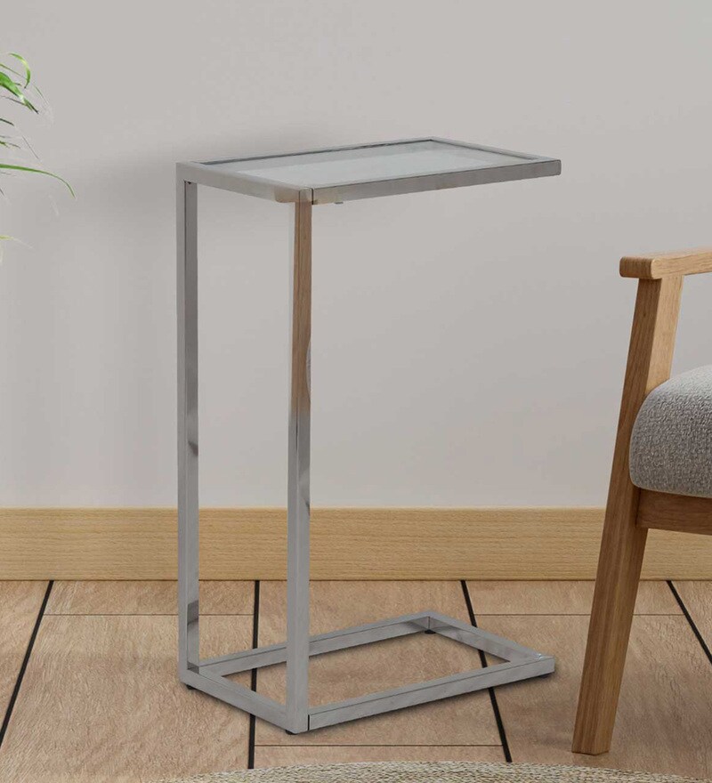 imel glass top frame end table