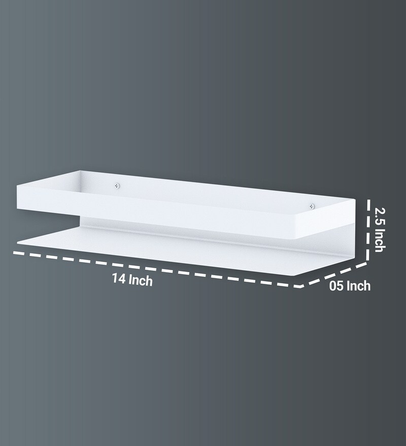 Buy Imperial Wood & Metal Bathroom Shelf In White By Klaxon Online ...