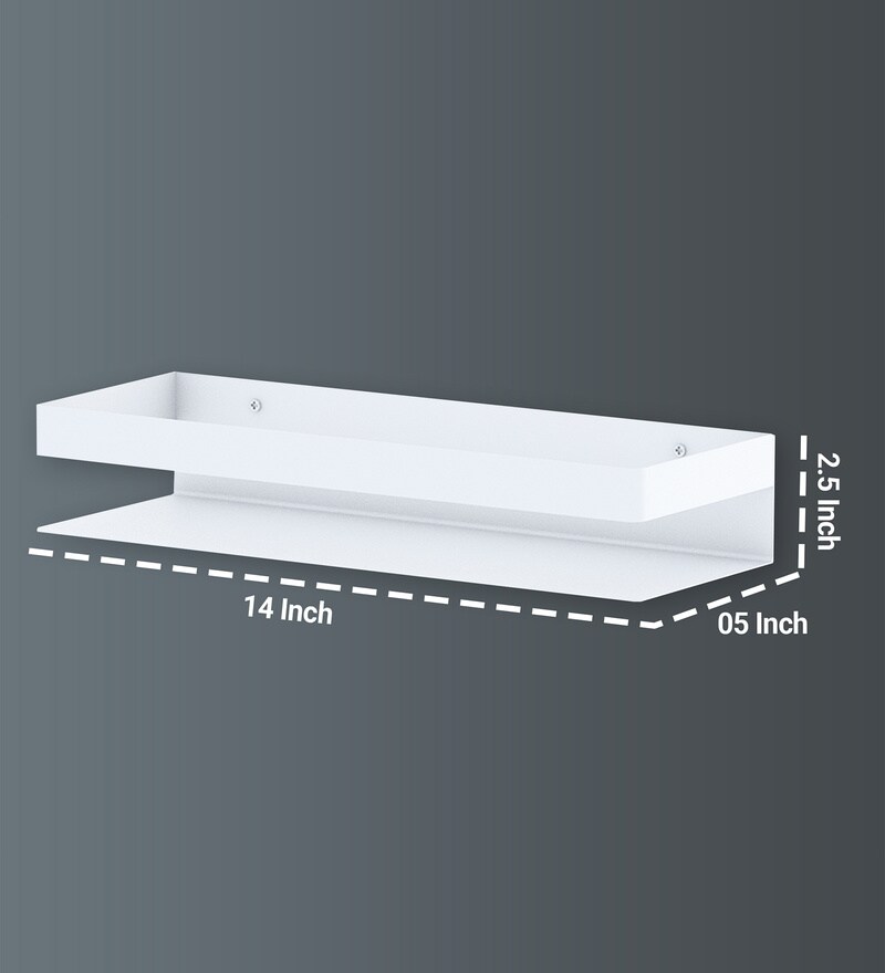 Buy Imperial Wood & Metal Bathroom Shelf In White Set of 4 By Klaxon