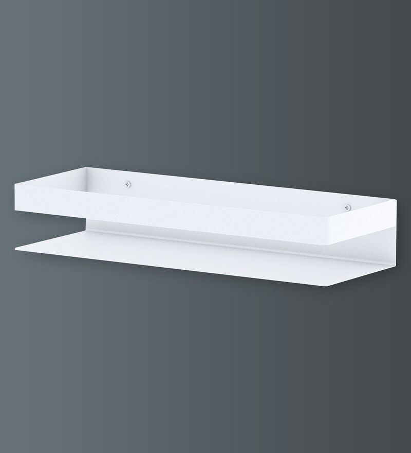 Buy Imperial Wood & Metal Bathroom Shelf In White Set of 4 By Klaxon
