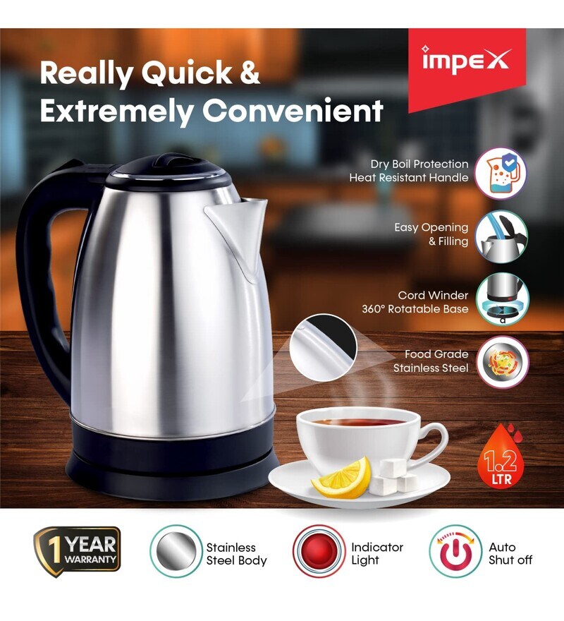Buy Impex 1.8 L Steamer 1801 Stainless Steel Electric Kettle Online
