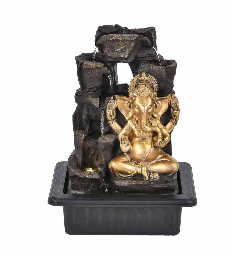 Buy Impression Ornate Ganesha Black & Gold Polyresin Water Fountain by ...