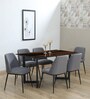 Imari Metallic 6 Seater Dining Set With Porcelain Top