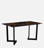 Imari Metallic 6 Seater Dining Table With Porcelain Top And Lazy Susan