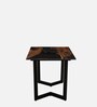 Imari Metallic 6 Seater Dining Table With Porcelain Top And Lazy Susan