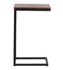 Imel Metal C-Shape End Table in Chestnut Finish & Black Metal Colour