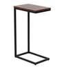 Imel Metal C-Shape End Table in Chestnut Finish & Black Metal Colour