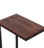 Imel Metal C-Shape End Table in Chestnut Finish & Black Metal Colour