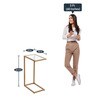 Imel Metal C-Shape End Table in Gold Metal Finish
