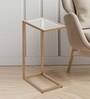Imel Metal C-Shape End Table in Gold Metal Finish