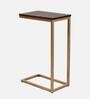 Imel Metal C-Shape End Table in Chestnut Finish