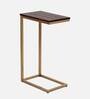 Imel Metal C-Shape End Table in Chestnut Finish