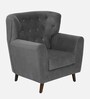 Imelda Velvet 1 Seater Sofa In Fossil Grey Colour