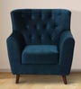 Imelda Velvet 1 Seater Sofa In Teal Blue Colour