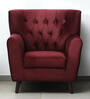 Imelda Velvet 1 Seater Sofa In Wine Red Colour