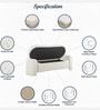 Imperia Fabric Luxe Storage Ottoman Ottoman in Ivory Colour