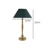 Imperial gold brushed lamp with green shade