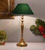 Imperial gold brushed lamp with green shade