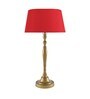 Imperial gold brushed lamp with red shade