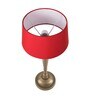 Imperial gold brushed lamp with red shade