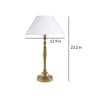 Imperial gold brushed lamp with white cone shade