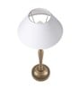 Imperial gold brushed lamp with white cone shade