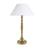 Imperial gold brushed lamp with white cone shade