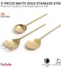 Imperial Matt Gold Stainless Steel Serving Spoons Set of Three