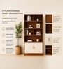Imperial Nest Signature Collection Premium Book Shelf In Noce Walnut Natural Finish