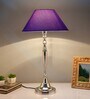 Imperial nickel brushed lamp with blue shade