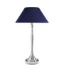 Imperial nickel brushed lamp with blue shade