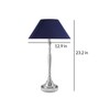 Imperial nickel brushed lamp with blue shade