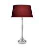 Imperial nickel brushed lamp with red shade