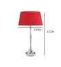 Imperial nickel brushed lamp with red shade